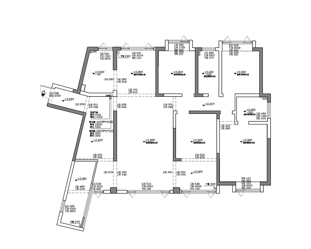 萬象府台170㎡北歐之光四居室 樱桃视频黄色下载案例效果圖-原始戶型圖